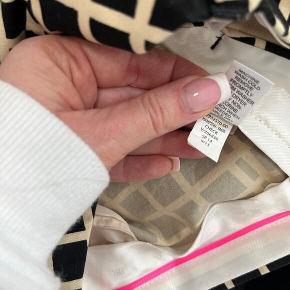 NEW Banana Republic Black & Tan Stripe Hampton Cropped Trouser Pants Size 10 - Picture 4 of 5